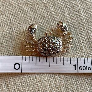 Elegant Gold and Silver Blue Crab Pendant